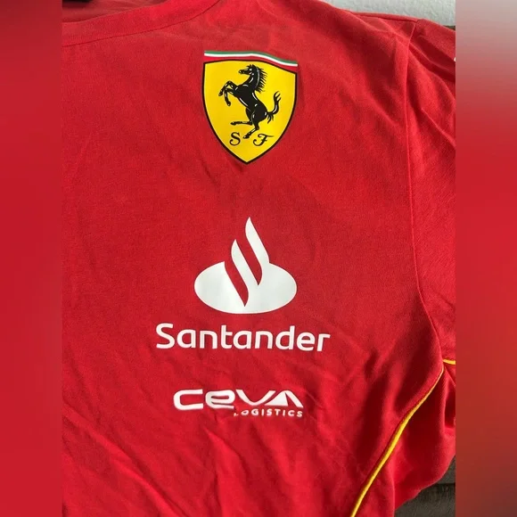 Puma Authentic Scuderia Ferrari Carlos Sainz 763604-01 Red T-Shirt Men’s Sz: M - Picture 4 of 6